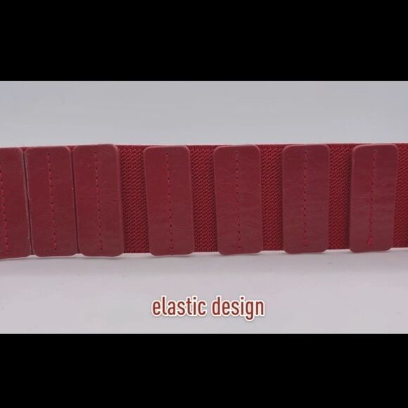 Wide Leather Belt Hook Buckle Wide Waist Stretch Dark Brown Belt - Picture 7 of 11